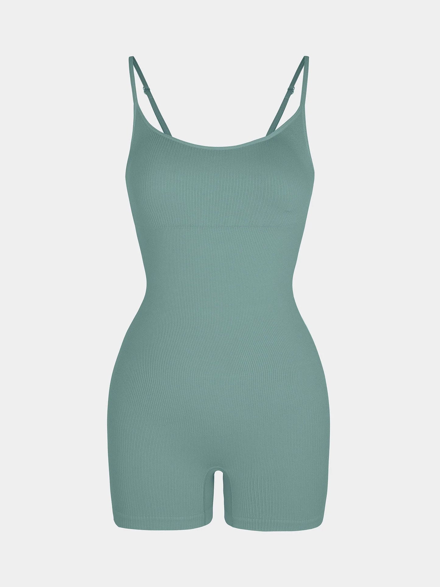 Wholesale Eco-Friendly🌿 Seamless Ribbed Tank Shapewear Romper with Adjustable Straps
