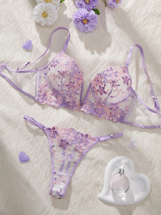 The Temptation of Valentine'S Eve Light Purple Danube Group Ladies Sexy Lingerie Bra Women'S Suit