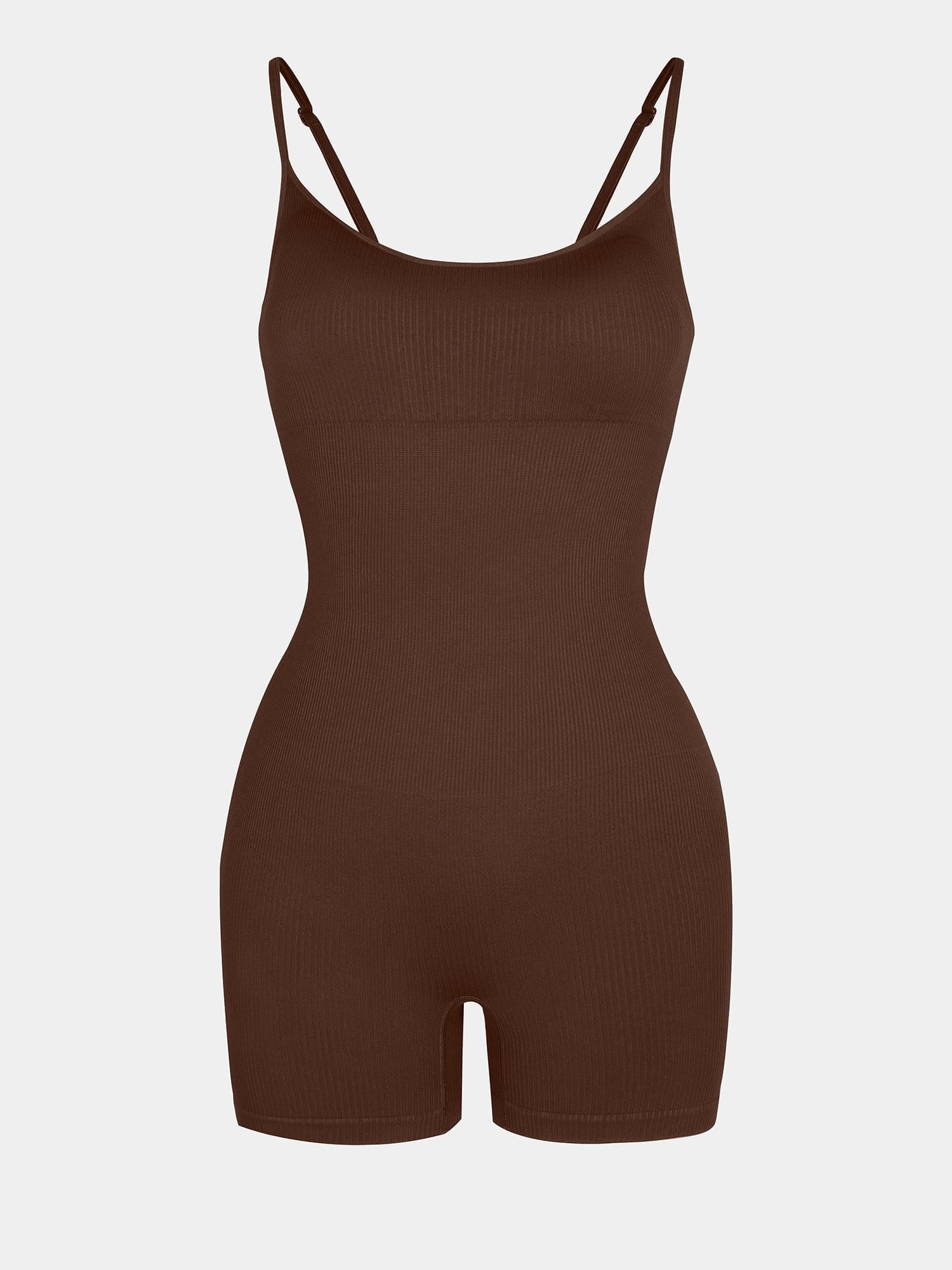 Wholesale Eco-Friendly🌿 Seamless Ribbed Tank Shapewear Romper with Adjustable Straps
