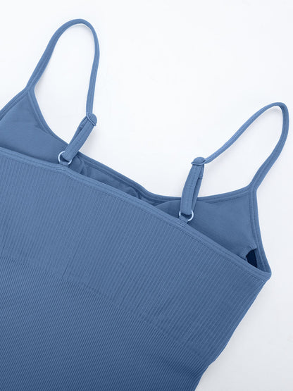 Wholesale Eco-Friendly🌿 Seamless Ribbed Tank Shapewear Romper with Adjustable Straps