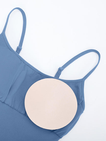 Wholesale Eco-Friendly🌿 Seamless Ribbed Tank Shapewear Romper with Adjustable Straps