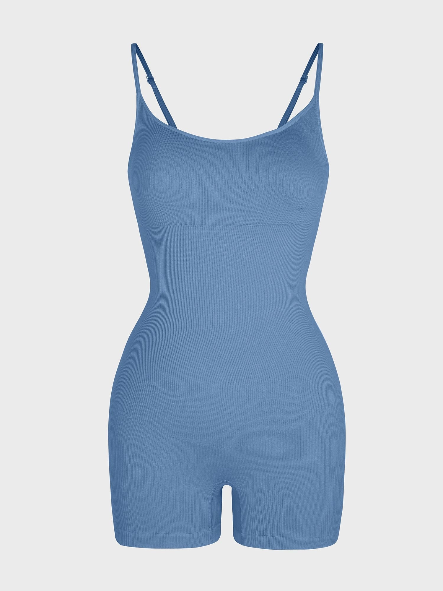Wholesale Eco-Friendly🌿 Seamless Ribbed Tank Shapewear Romper with Adjustable Straps