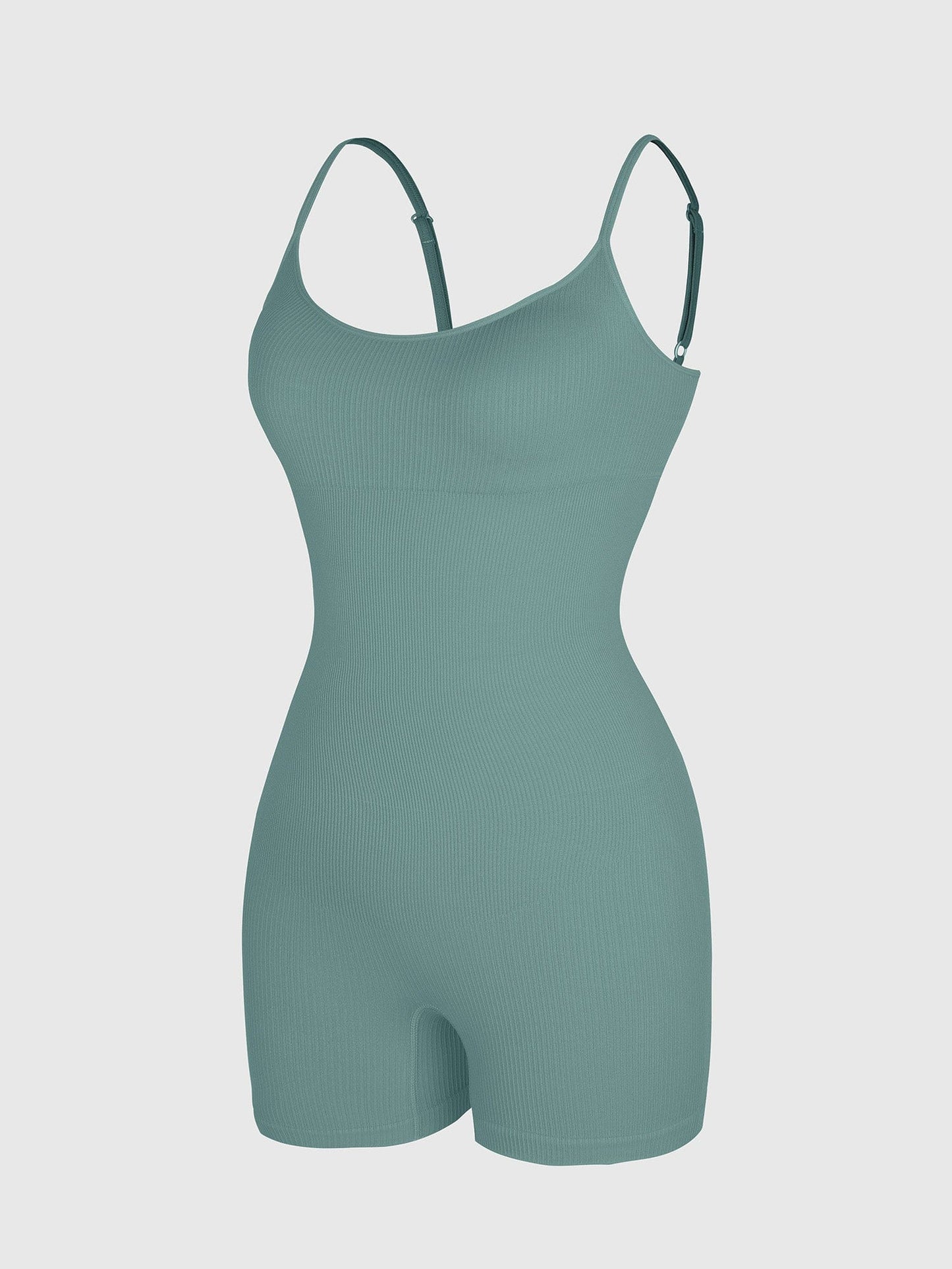 Wholesale Eco-Friendly🌿 Seamless Ribbed Tank Shapewear Romper with Adjustable Straps