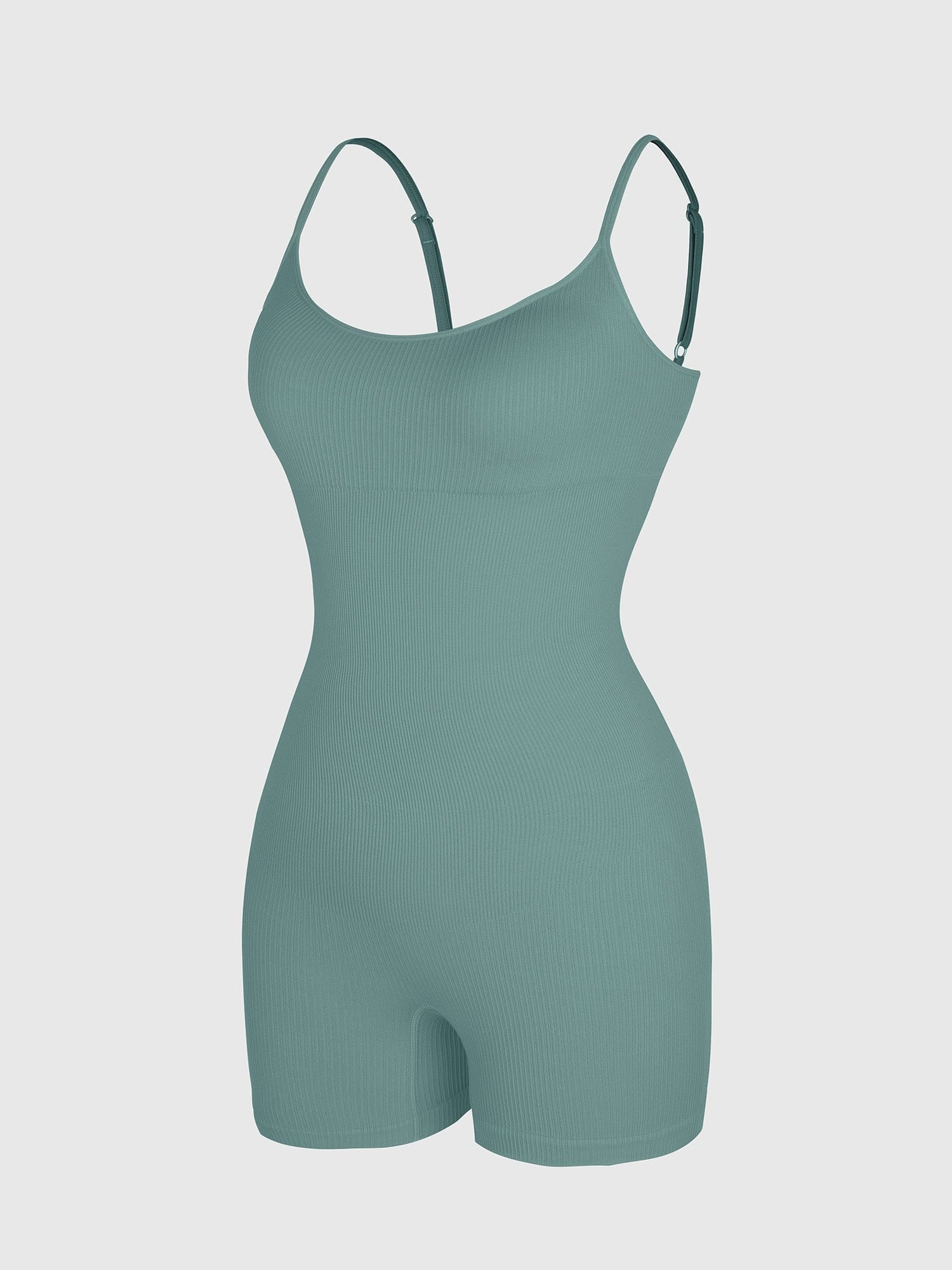 Wholesale Eco-Friendly🌿 Seamless Ribbed Tank Shapewear Romper with Adjustable Straps