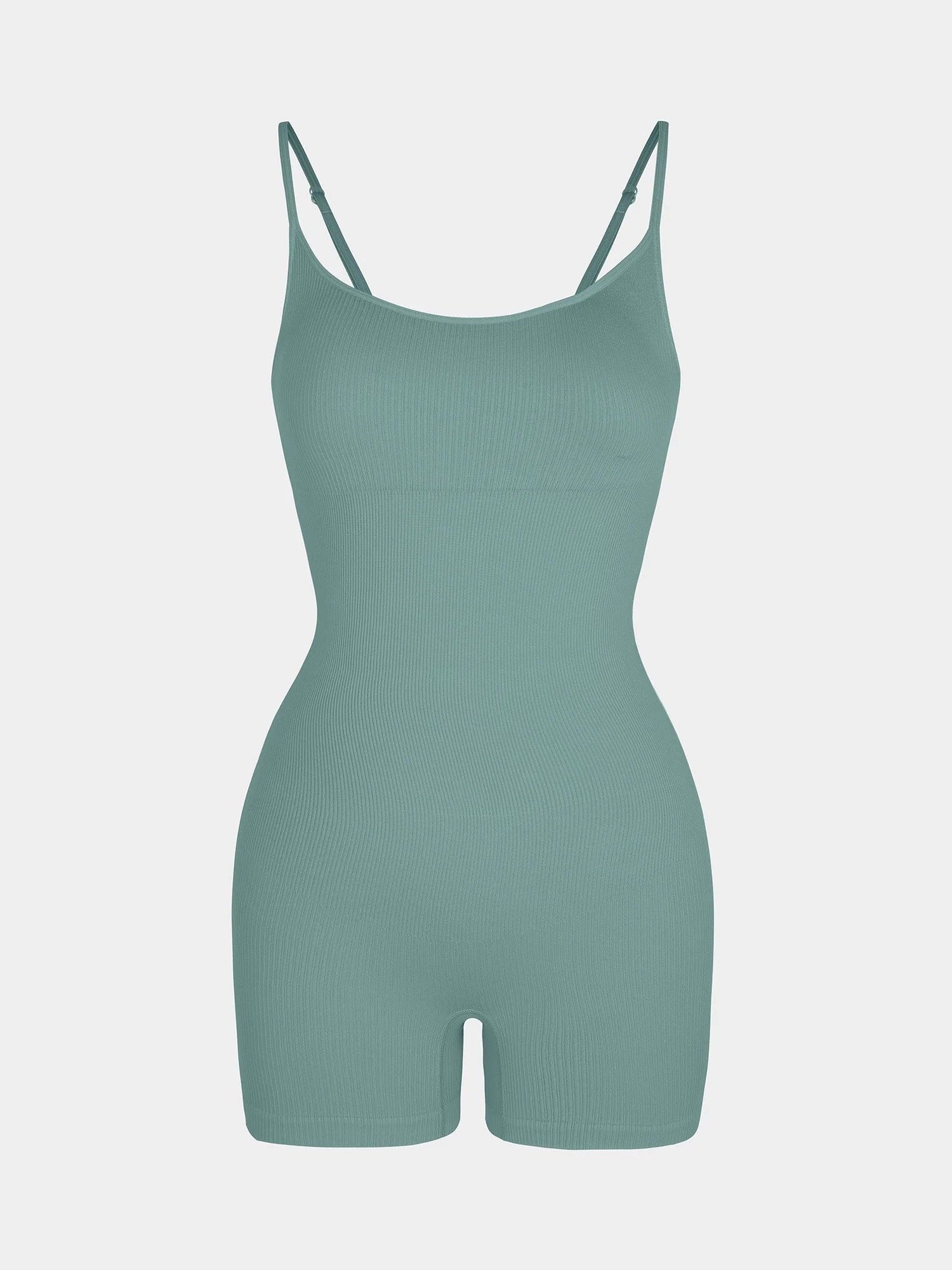 Wholesale Eco-Friendly🌿 Seamless Ribbed Tank Shapewear Romper with Adjustable Straps