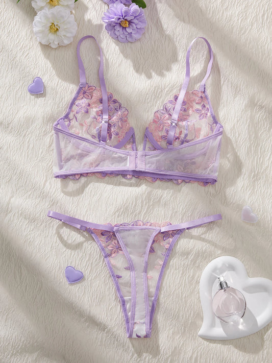 The Temptation of Valentine'S Eve Light Purple Danube Group Ladies Sexy Lingerie Bra Women'S Suit