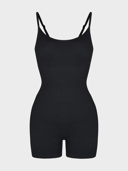 Wholesale Eco-Friendly🌿 Seamless Ribbed Tank Shapewear Romper with Adjustable Straps