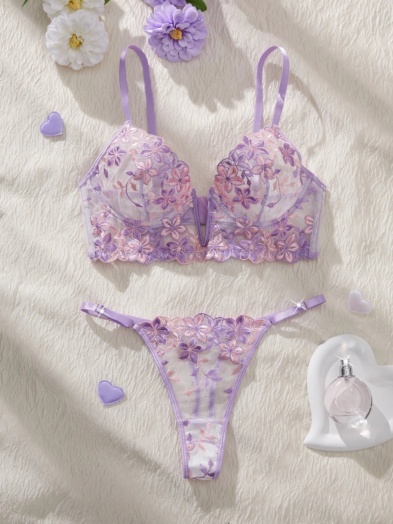 The Temptation of Valentine'S Eve Light Purple Danube Group Ladies Sexy Lingerie Bra Women'S Suit