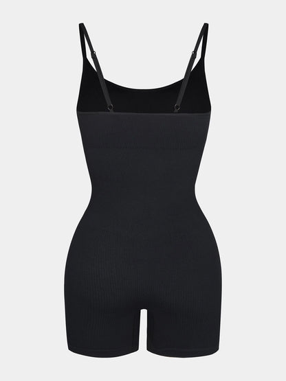 Wholesale Eco-Friendly🌿 Seamless Ribbed Tank Shapewear Romper with Adjustable Straps