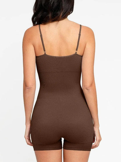 Wholesale Eco-Friendly🌿 Seamless Ribbed Tank Shapewear Romper with Adjustable Straps
